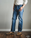 Pure Blue Japan USED-003-ID 14oz Natural Used Wash Regular Straight Selvedge Denim - Indigo x White