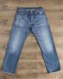 Pure Blue Japan USED-003-ID 14oz Natural Used Wash Regular Straight Selvedge Denim - Indigo x White