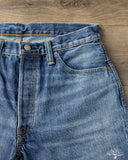 Pure Blue Japan USED-003-ID 14oz Natural Used Wash Regular Straight Selvedge Denim - Indigo x White
