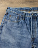 Pure Blue Japan USED-003-ID 14oz Natural Used Wash Regular Straight Selvedge Denim - Indigo x White