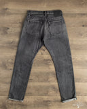 Pure Blue Japan USED-019-BK 14oz Natural Used Wash Relaxed Tapered Selvedge Denim - Black x White