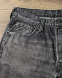 Pure Blue Japan USED-019-BK 14oz Natural Used Wash Relaxed Tapered Selvedge Denim - Black x White