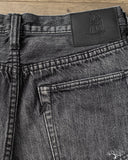 Pure Blue Japan USED-019-BK 14oz Natural Used Wash Relaxed Tapered Selvedge Denim - Black x White