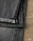 Pure Blue Japan USED-019-BK 14oz Natural Used Wash Relaxed Tapered Selvedge Denim - Black x White