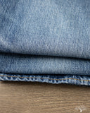 Pure Blue Japan USED-019-ID 14oz Natural Used Wash Relaxed Tapered Selvedge Denim - Indigo x White