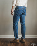 Pure Blue Japan USED-019-ID 14oz Natural Used Wash Relaxed Tapered Selvedge Denim - Indigo x White