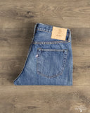 Pure Blue Japan USED-019-ID 14oz Natural Used Wash Relaxed Tapered Selvedge Denim - Indigo x White