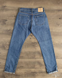 Pure Blue Japan USED-019-ID 14oz Natural Used Wash Relaxed Tapered Selvedge Denim - Indigo x White