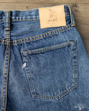 Pure Blue Japan USED-019-ID 14oz Natural Used Wash Relaxed Tapered Selvedge Denim - Indigo x White