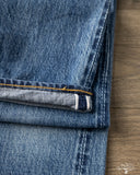 Pure Blue Japan USED-019-ID 14oz Natural Used Wash Relaxed Tapered Selvedge Denim - Indigo x White