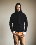 Pure Blue Japan Yarn Dyed Indigo Knit Hoodie - Indigo/Black