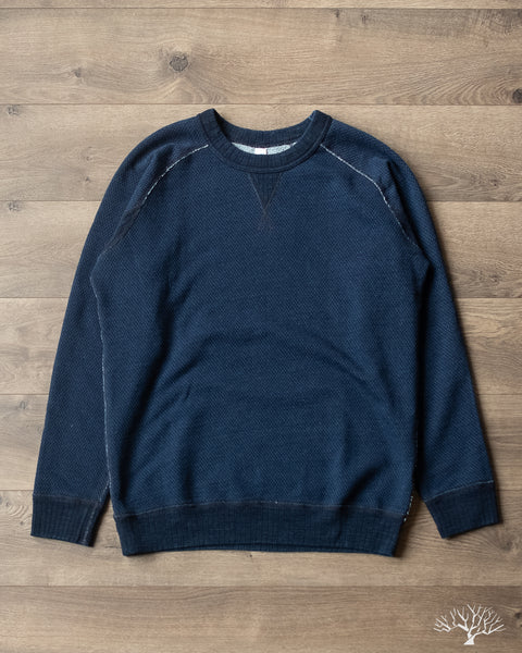 Pure Blue Japan - Yarn Dyed Indigo Sashiko Sweatshirt