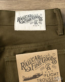 Railcar Fine Goods Duck Canvas Flight Trousers - Seaweed Green