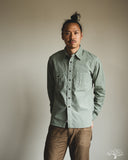 Rite Stuff Railhead Engineer Selvedge Work Shirt Salt & Pepper - Sage Green