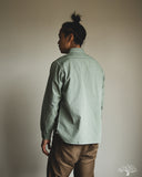 Rite Stuff Railhead Engineer Selvedge Work Shirt Salt & Pepper - Sage Green