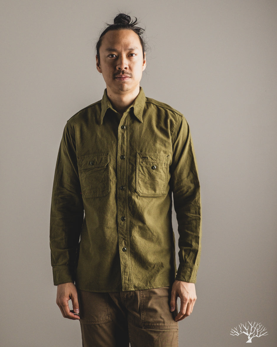 Rite Stuff Uncle Sam Brushed Chamois Flannel Work Shirt - Olive Drab