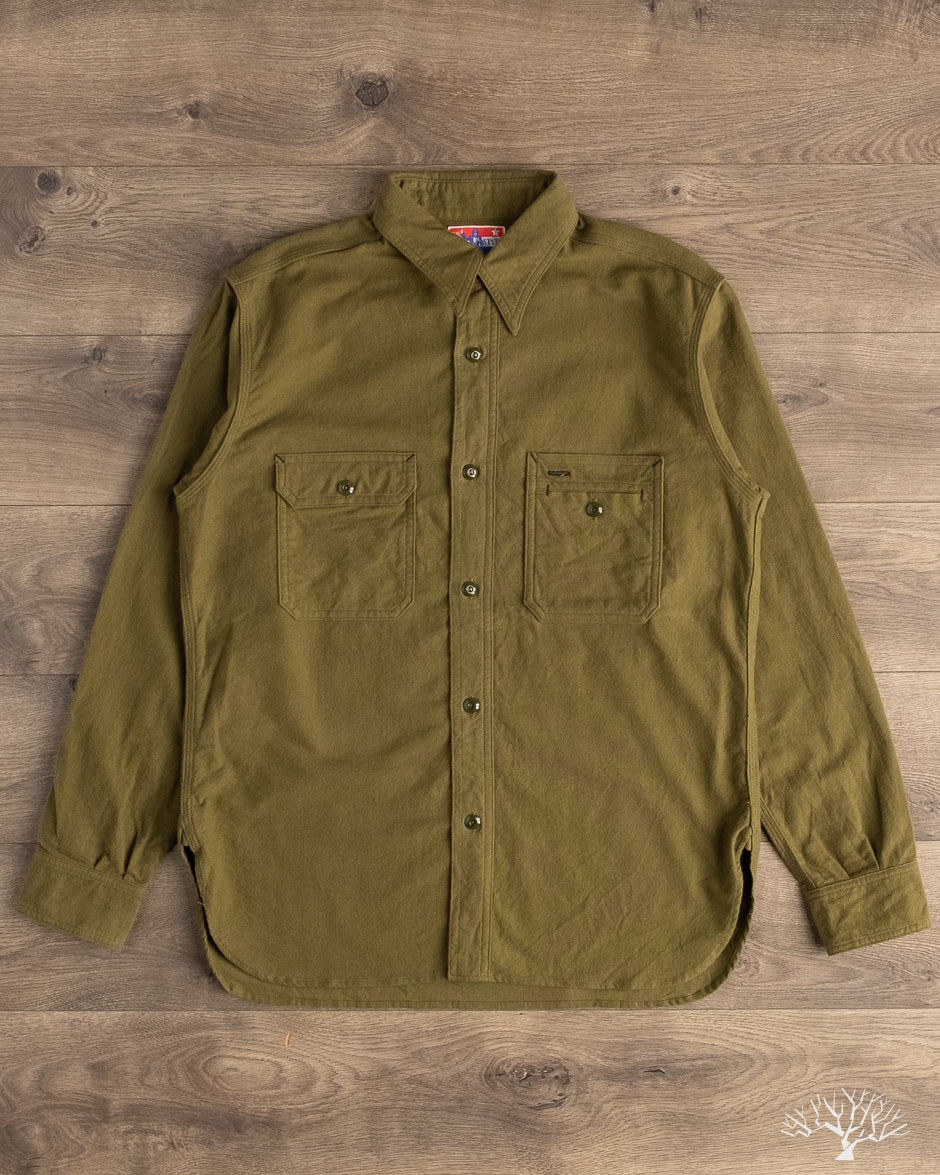 Rite Stuff Uncle Sam Brushed Chamois Flannel Work Shirt - Olive Drab