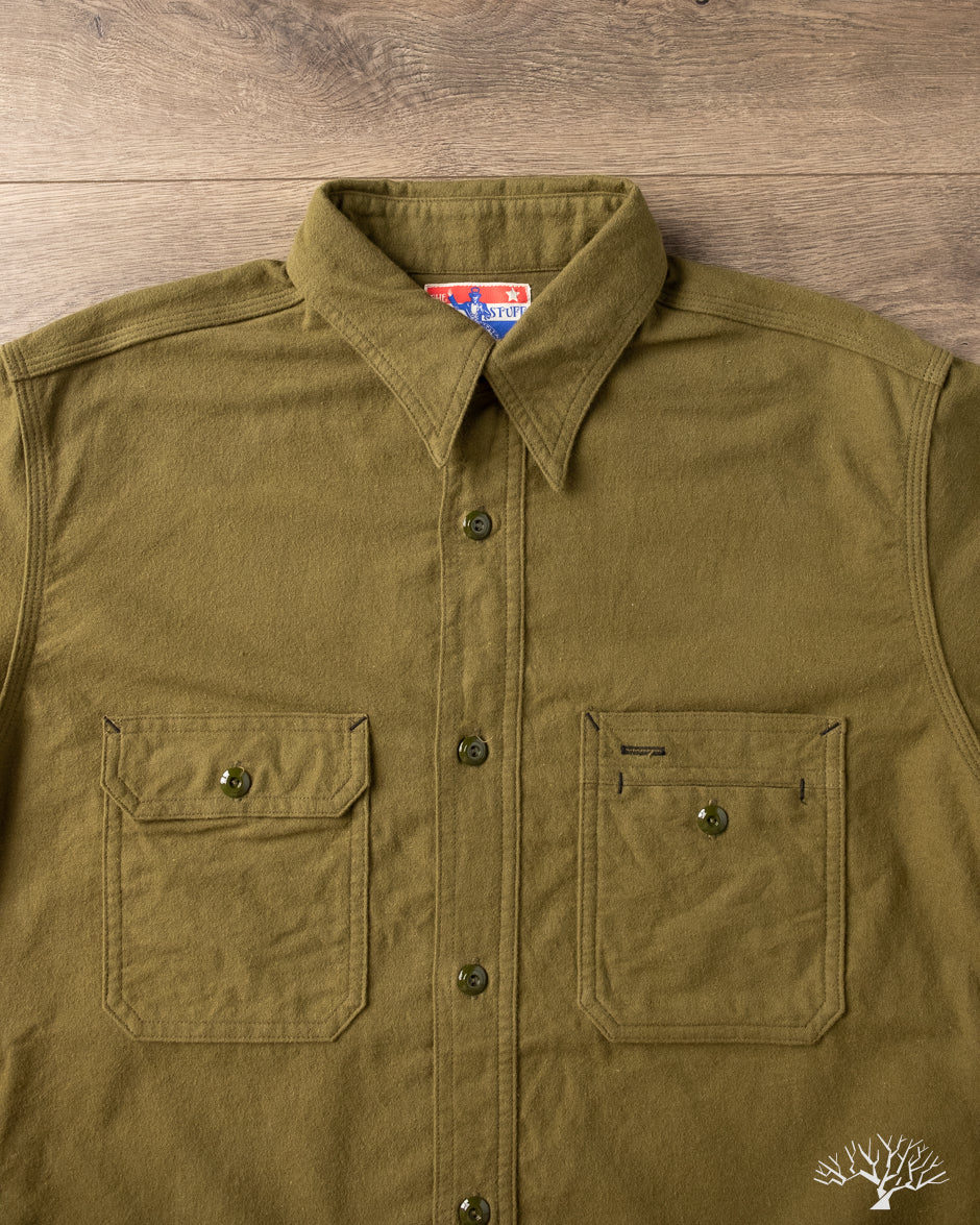Rite Stuff Uncle Sam Brushed Chamois Flannel Work Shirt - Olive Drab