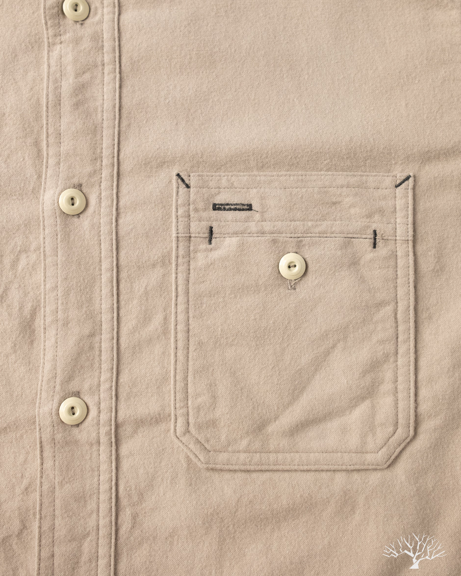 Rite Stuff Uncle Sam Brushed Chamois Flannel Work Shirt - Sand Grey