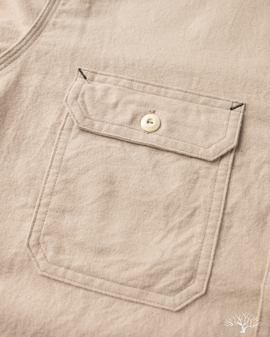 Rite Stuff Uncle Sam Brushed Chamois Flannel Work Shirt - Sand Grey