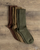 RoToTo Cotton/Wool 3-Pack Socks - Olive Tones
