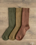 RoToTo Cotton/Wool 3-Pack Socks - Olive Tones