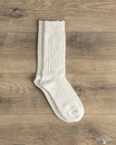 RoToTo Cotton Wool Ribbed Crew Socks - Ash Gray