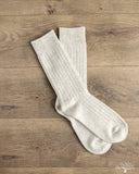 RoToTo Cotton Wool Ribbed Crew Socks - Ash Gray