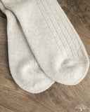 RoToTo Cotton Wool Ribbed Crew Socks - Ash Gray