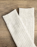 RoToTo Cotton Wool Ribbed Crew Socks - Ash Gray