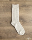 RoToTo Cotton Wool Ribbed Crew Socks - Ash Gray