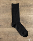 RoToTo Cotton Wool Ribbed Crew Socks - Black
