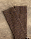 RoToTo Cotton Wool Ribbed Crew Socks - Dark Brown