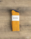 RoToTo Cotton Wool Ribbed Crew Socks - Gold