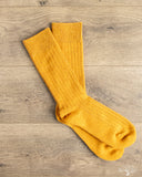 RoToTo Cotton Wool Ribbed Crew Socks - Gold