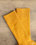 RoToTo Cotton Wool Ribbed Crew Socks - Gold