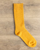 RoToTo Cotton Wool Ribbed Crew Socks - Gold
