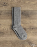 RoToTo Cotton Wool Ribbed Crew Socks - Gray