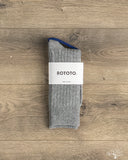 RoToTo Cotton Wool Ribbed Crew Socks - Gray