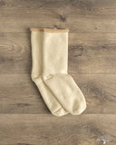 RoToTo Double-Faced Cozy Sleeping Socks - Ivory/Beige