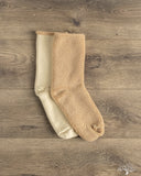 RoToTo Double-Faced Cozy Sleeping Socks - Ivory/Beige