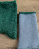 RoToTo Double-Faced Cozy Sleeping Socks - Light Blue/Green