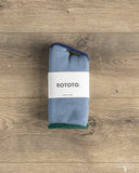 RoToTo Double-Faced Cozy Sleeping Socks - Light Blue/Green