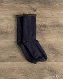 RoToTo Double-Faced Cozy Sleeping Socks - Navy/Brown