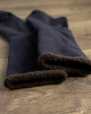 RoToTo Double-Faced Cozy Sleeping Socks - Navy/Brown