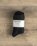 RoToTo Organic Daily 3-Pack Ribbed Crew Socks - Black