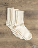 RoToTo Organic Daily 3-Pack Ribbed Crew Socks - Ivory