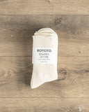 RoToTo Organic Daily 3-Pack Ribbed Crew Socks - Ivory