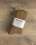 RoToTo Organic Daily 3-Pack Ribbed Crew Socks - Khaki Tones