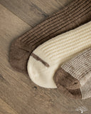 RoToTo Recycled Cotton 3-Pack Waffle Socks - Brown